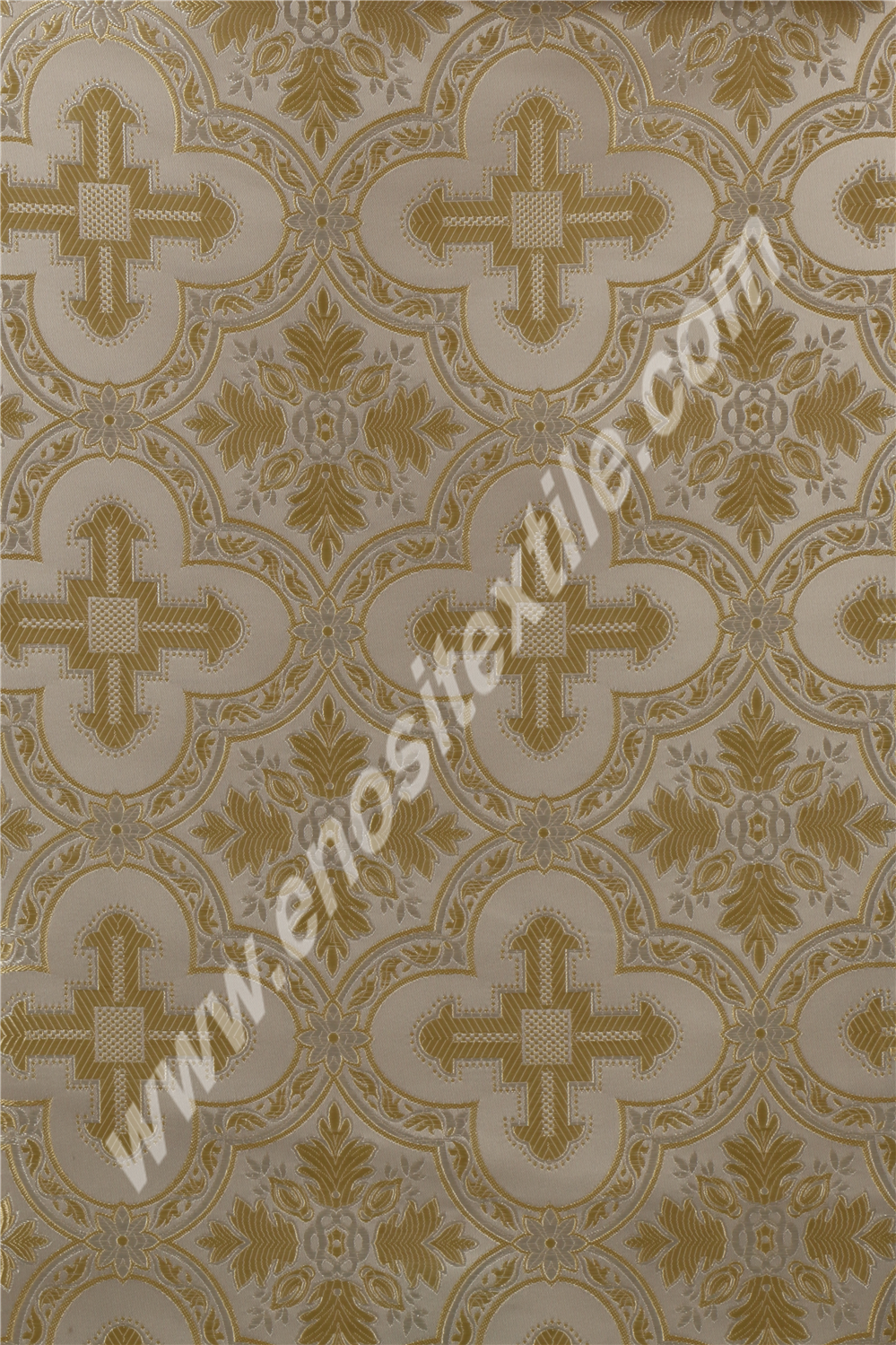 KL-036 White-Light Gold Brocade Fabrics